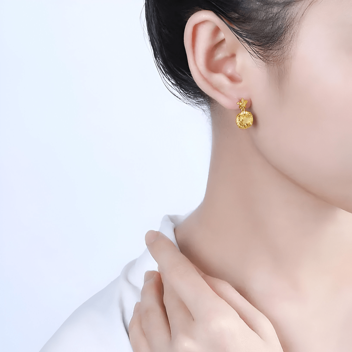 Boucles d'oreilles Citrine - Flamme de Citrine