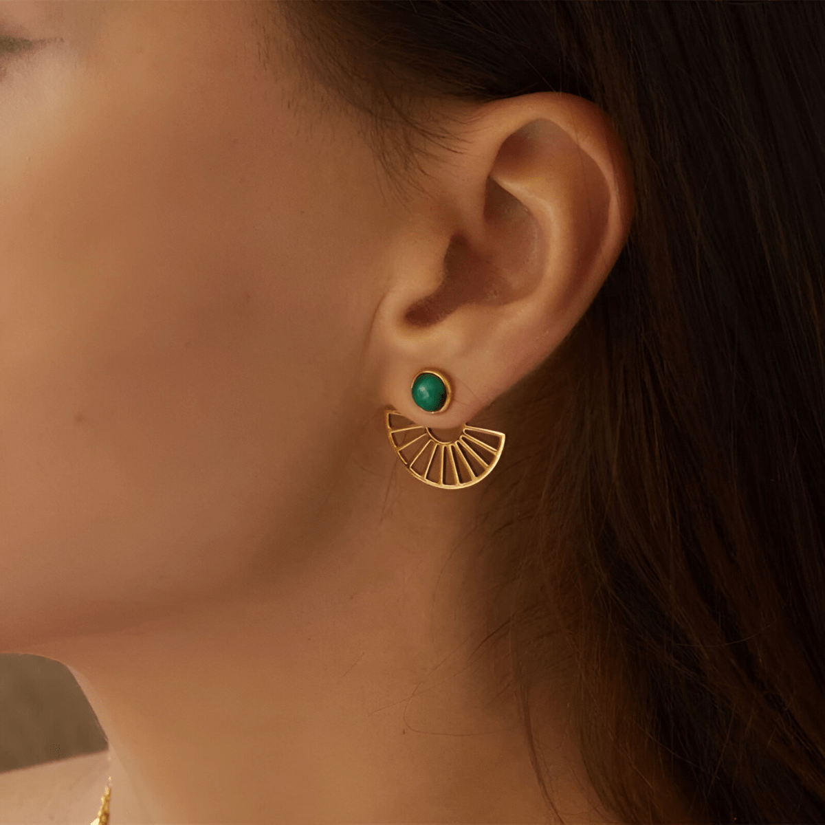 Boucles d'oreilles Malachite - Cœur de Forêt