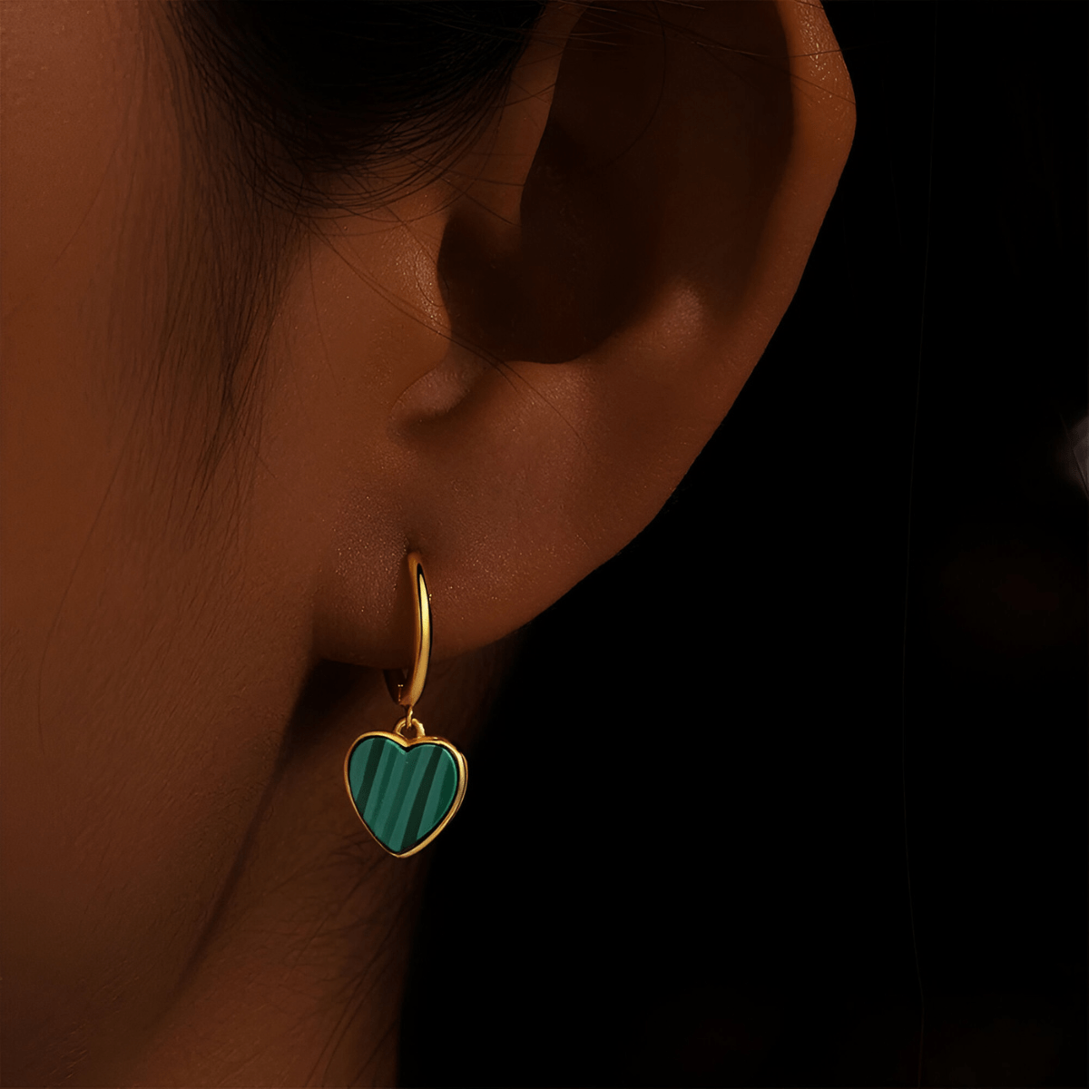Boucles d'oreilles Malachite - Songe Émeraude