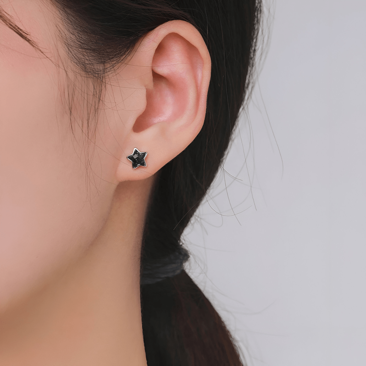 Boucles d'oreilles Obsidienne - Etoile Noir