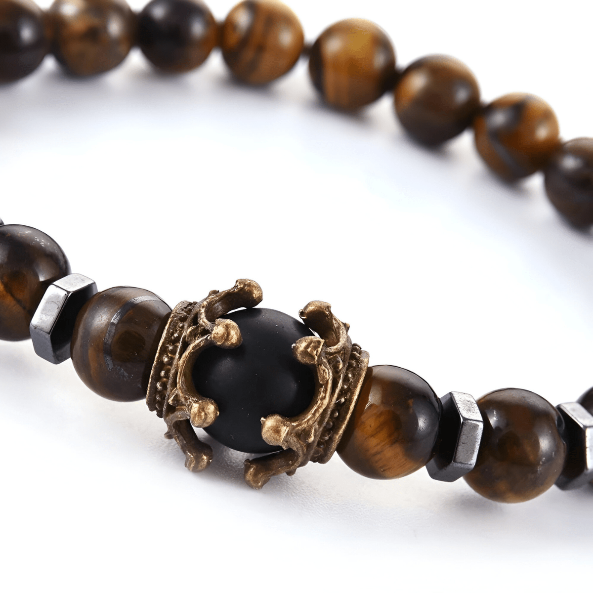 Bracelet Oeil de Tigre Protection - Bouclier Doré