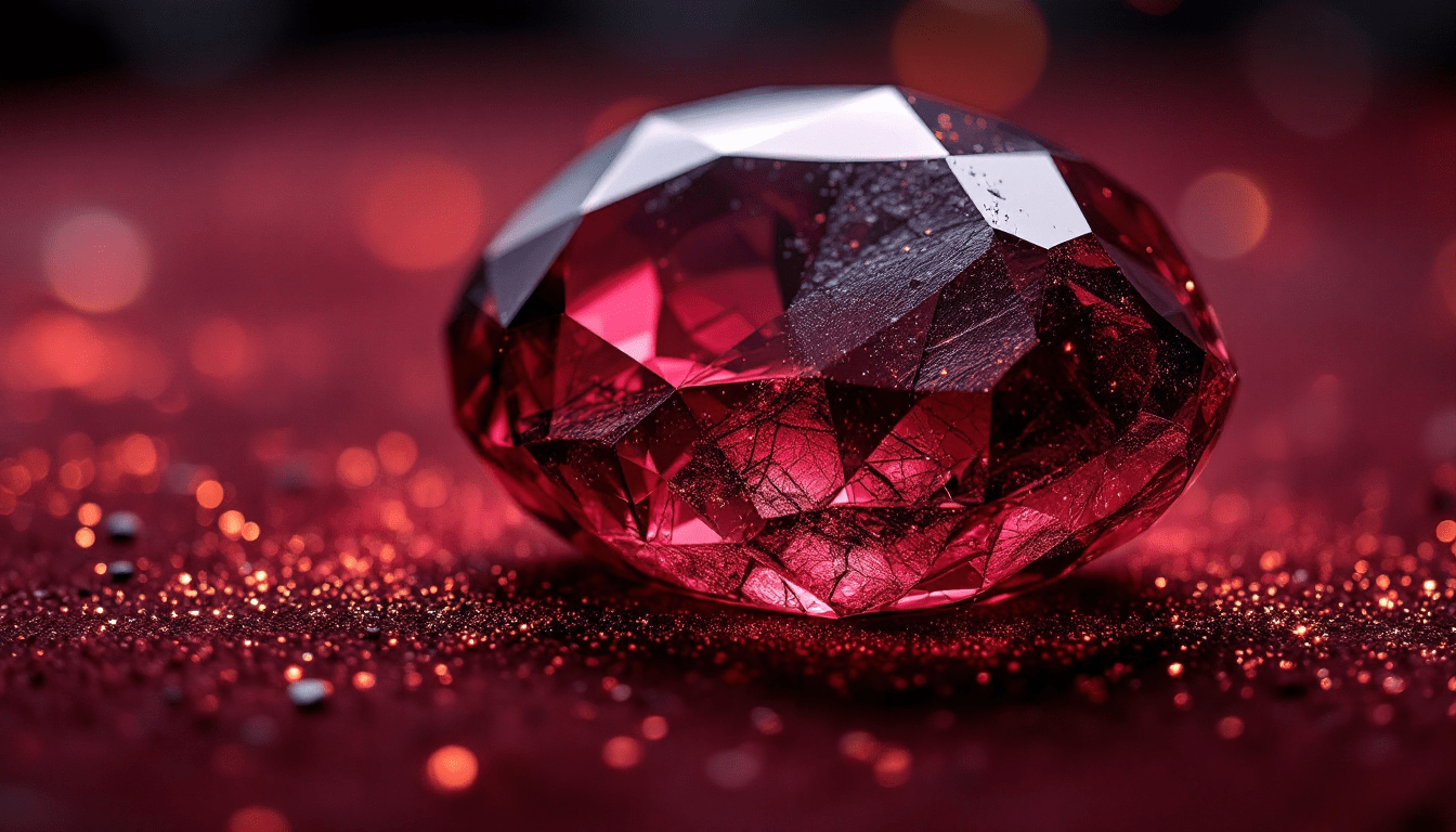 Grenat taillé de couleur rouge profond aux reflets lumineux, illustrant ses bienfaits d’ancrage, de force vitale et de courage