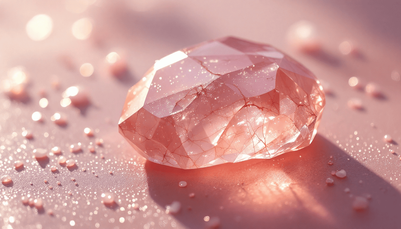 Quartz rose taillé aux reflets doux et nacrés, illustrant ses bienfaits de tendresse, de guérison émotionnelle et de paix intérieure