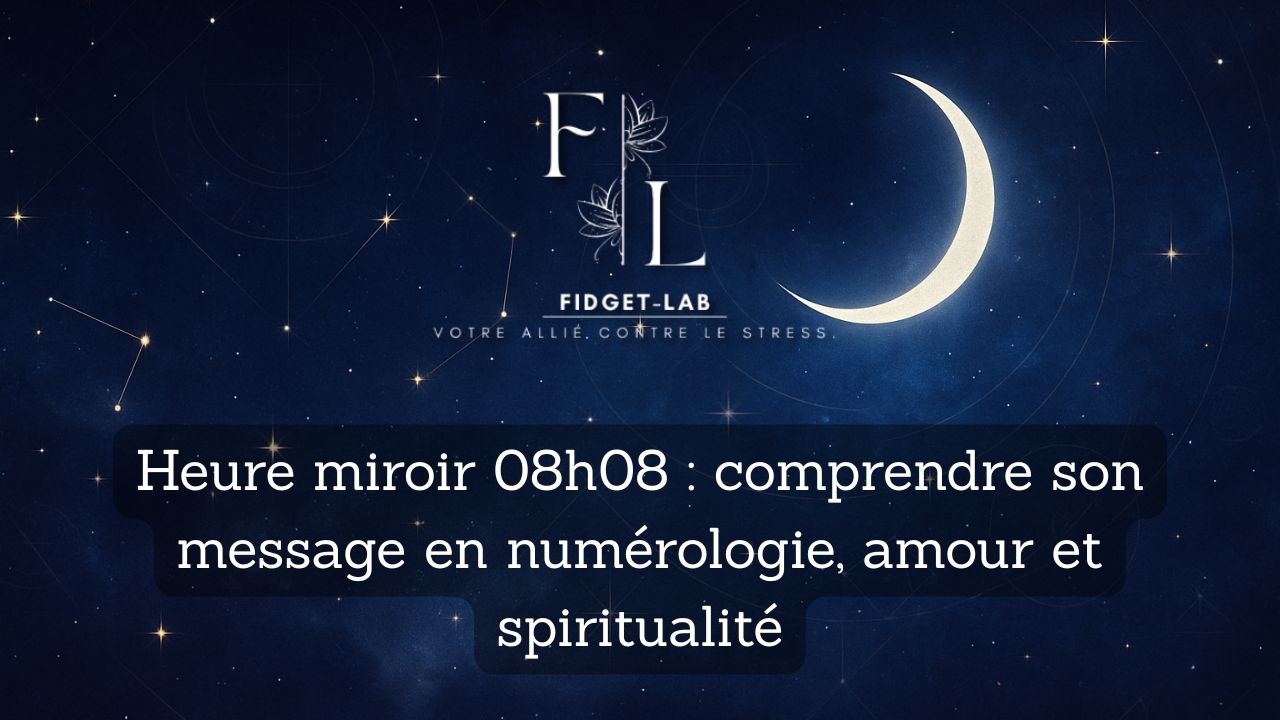 Heure miroir 08h08, illustration spirituelle représentant son message en numérologie, amour et spiritualité
