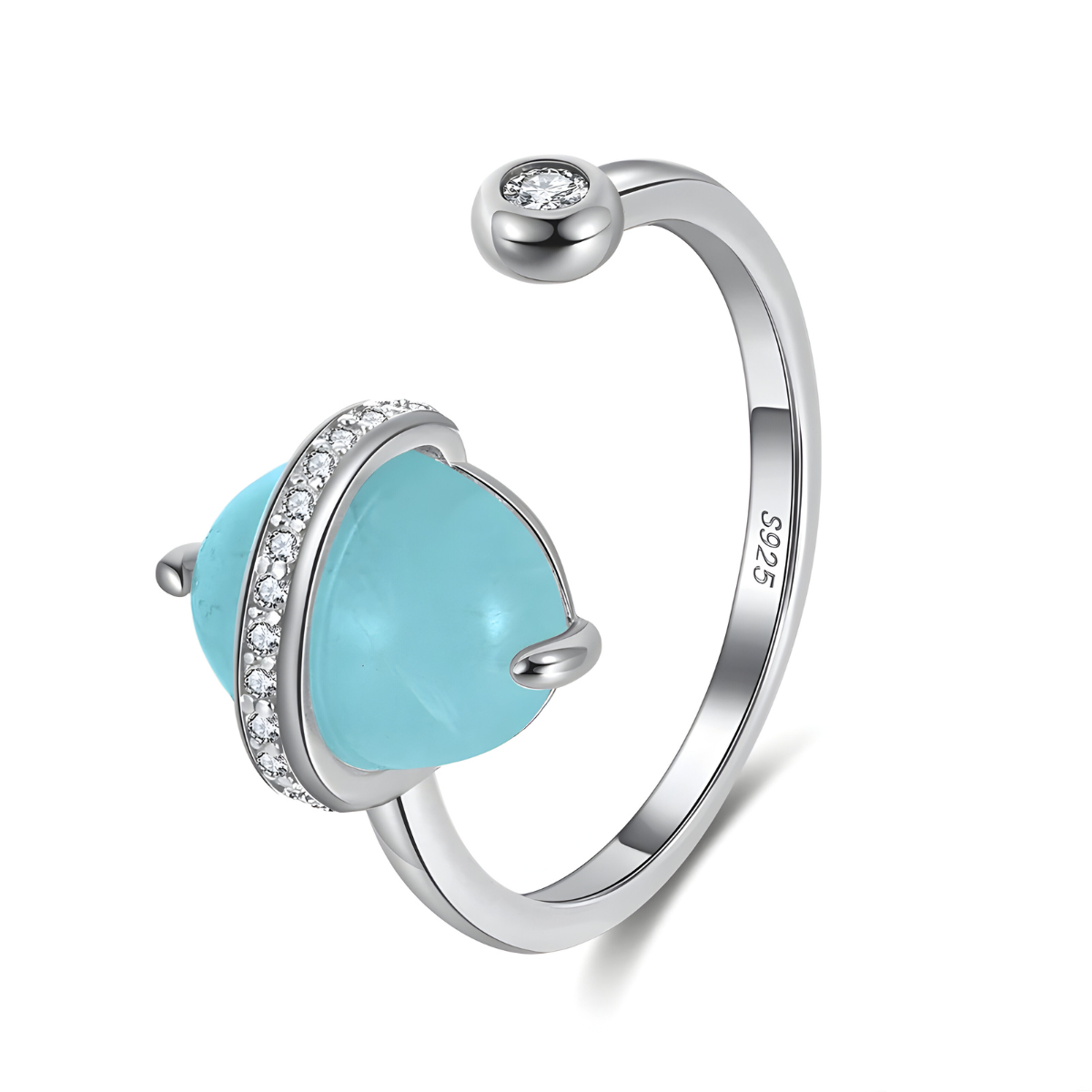 Bague Aigue-Marine - Aurore Marine argent