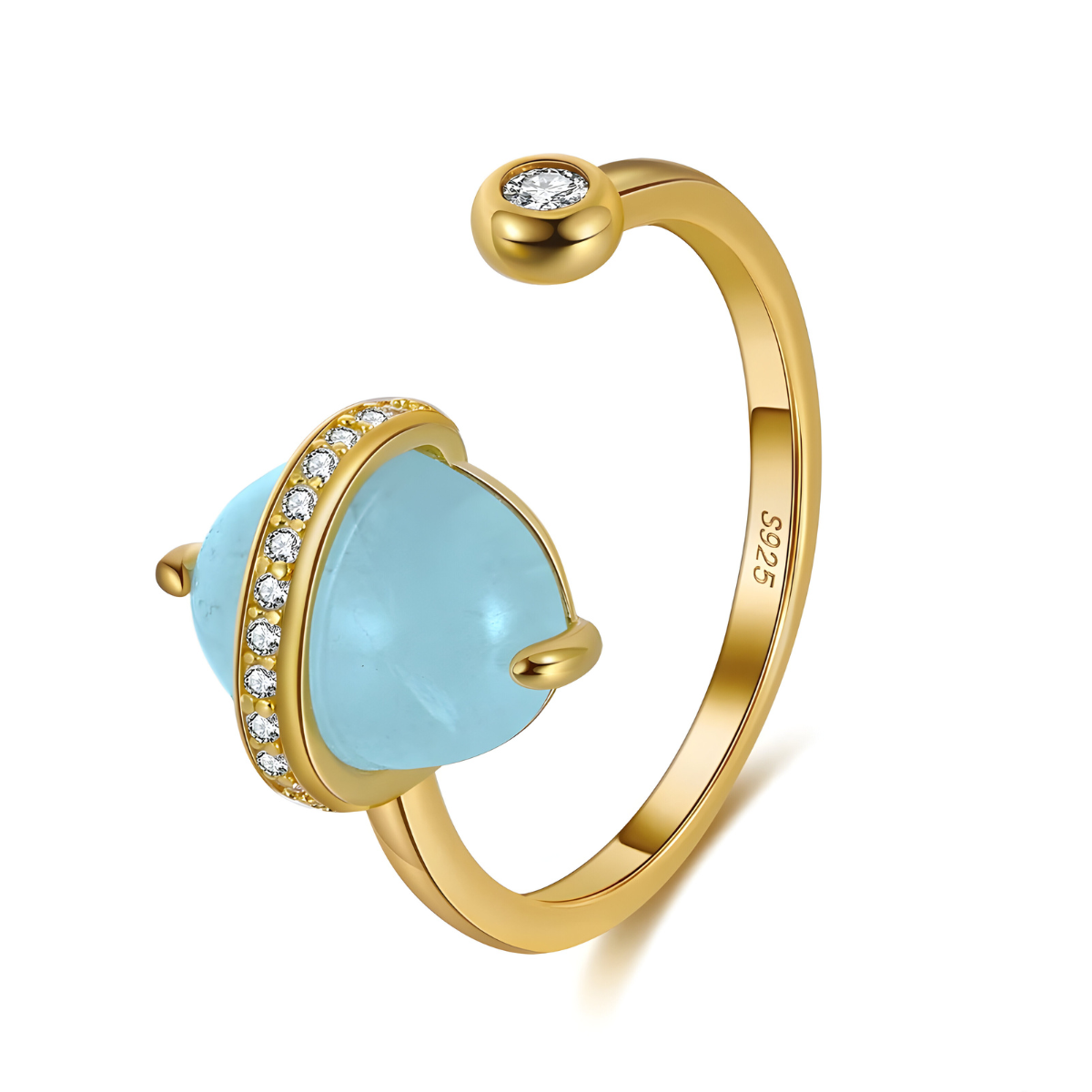 Bague Aigue-Marine - Aurore Marine or