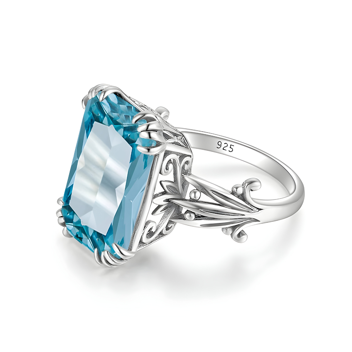 Bague Aigue Marine Argent - Lagon Secret