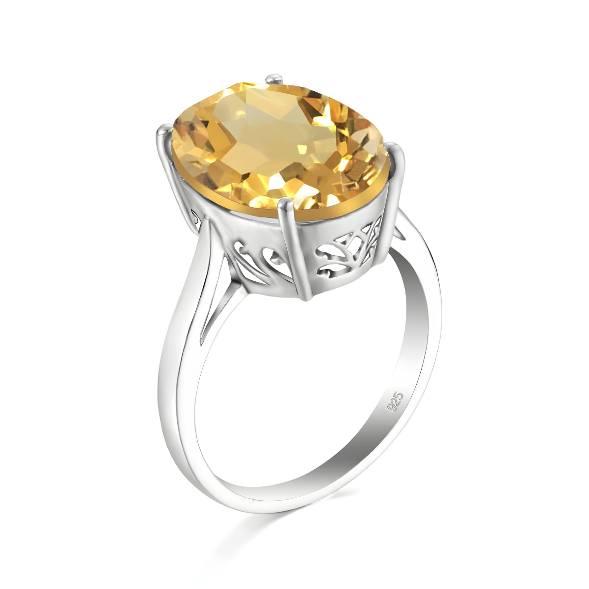 Bague Citrine - Ambre Éternel Argent