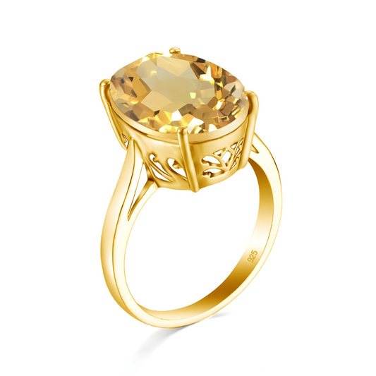 Bague Citrine - Ambre Éternel Or