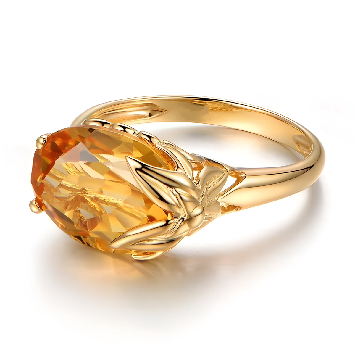 Bague Citrine - Miel Éternel face