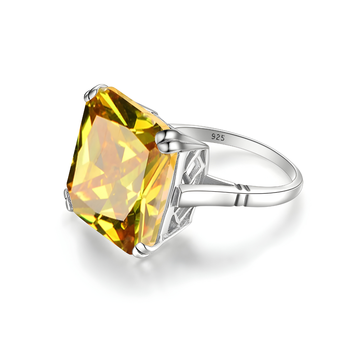 Bague Citrine - Or Liquide face