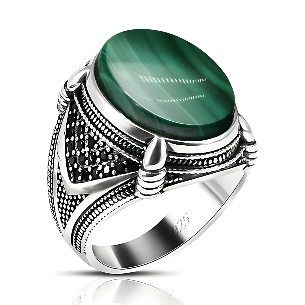 Bague Malachite - Vert Antique