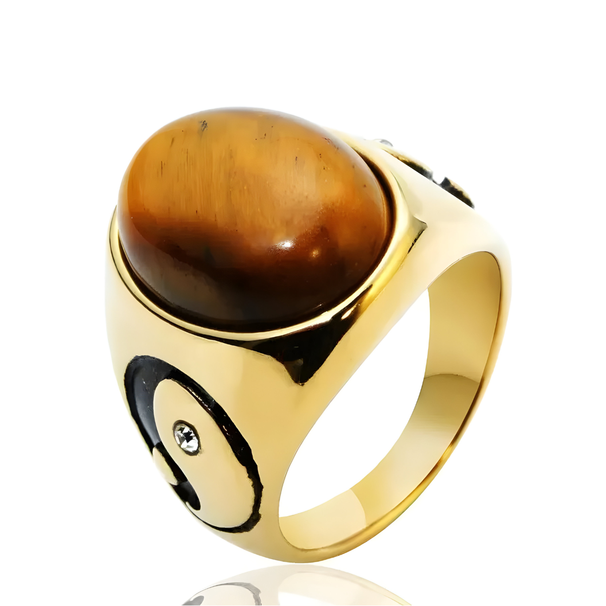 Bague Œil de Tigre - Clarté Brune or