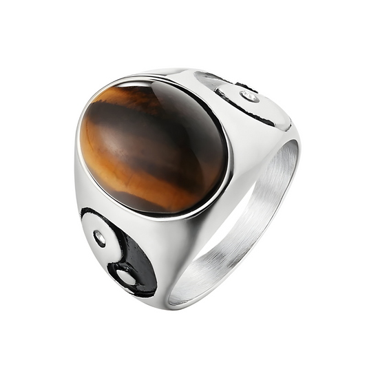 Bague Oeil de Tigre - Clarté Brune argent