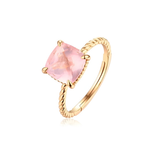 Bague Quartz Rose Or - Brume Aurora