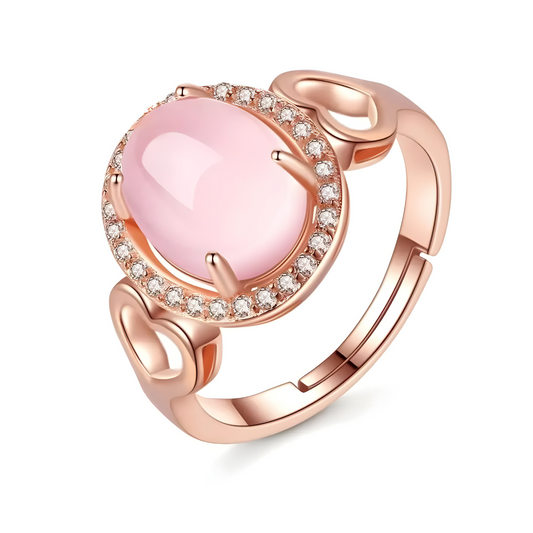 Bague Quartz Rose Or - Éclat de Rosée