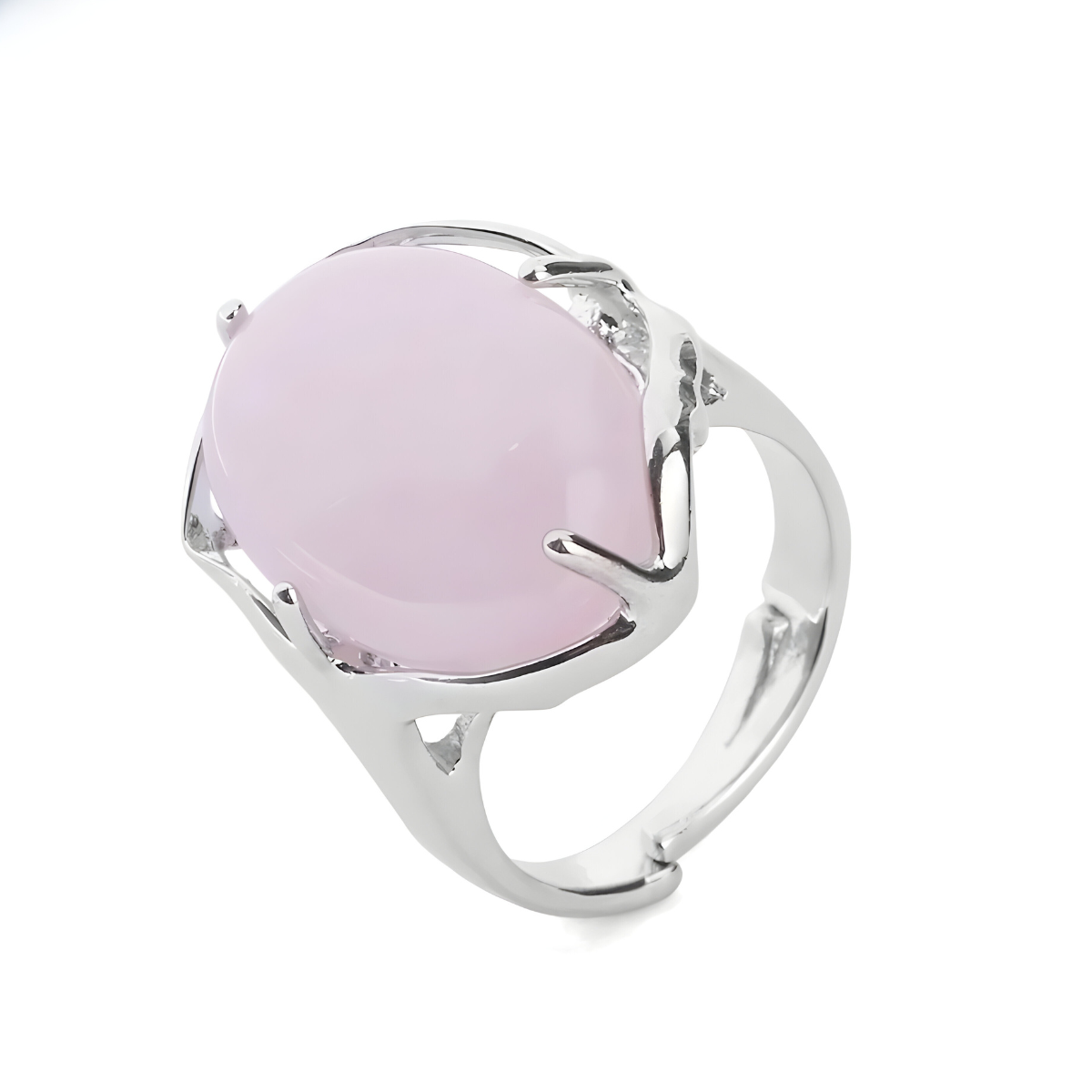 Bague Quartz Rose Argent - Prisme Clair