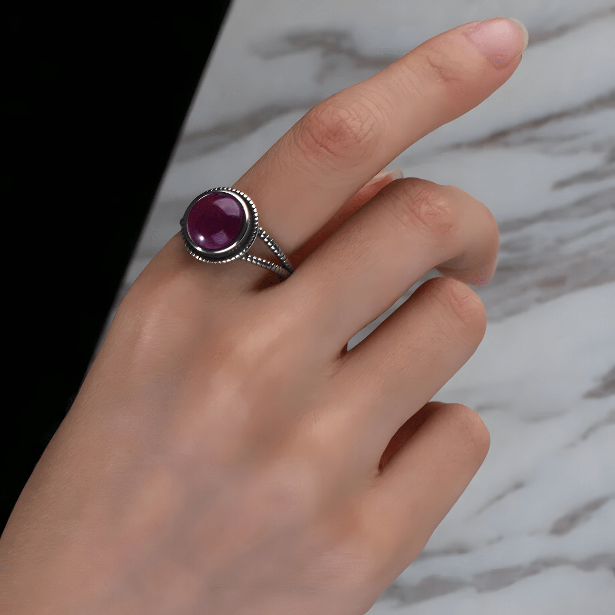 Bague Améthyste Argent - Lueur Améthyste