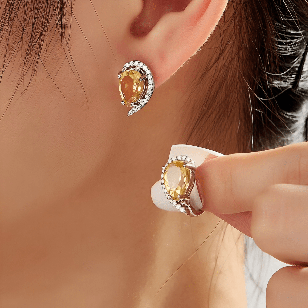 Boucles d'oreilles Citrine - Chaleur d’Ambre