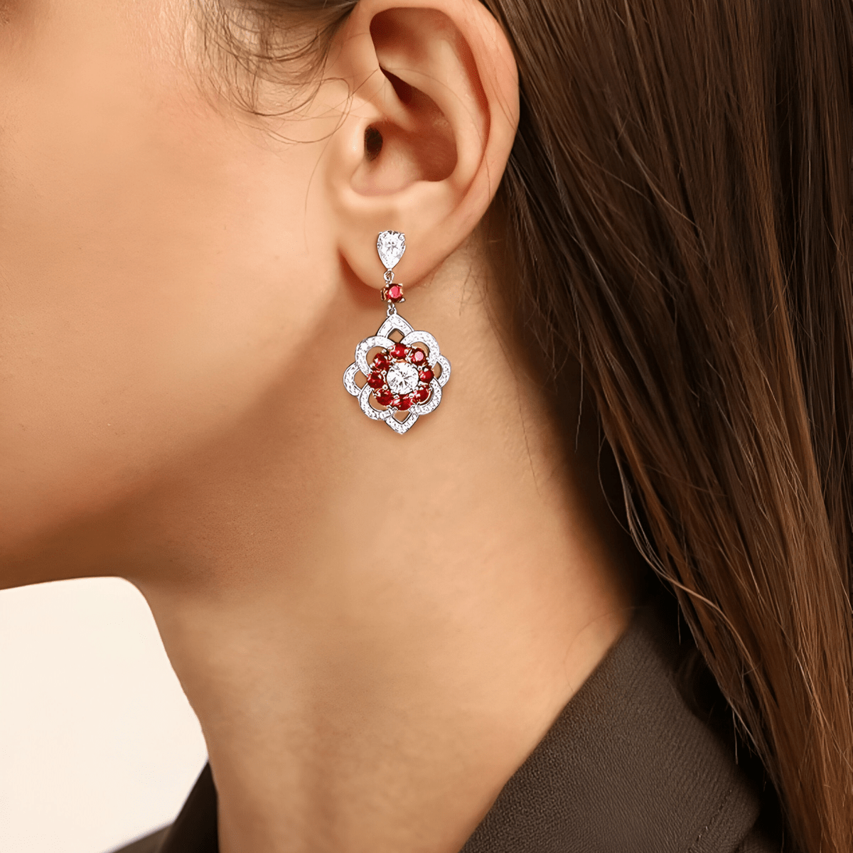 Boucles d'oreilles Grenat - Gouttes de Vin