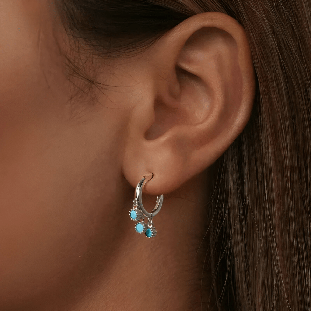 Boucles d'oreilles Turquoise - Bleu Mystique