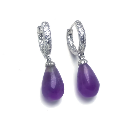 Boucles d’oreilles Améthyste - Brume Lilas