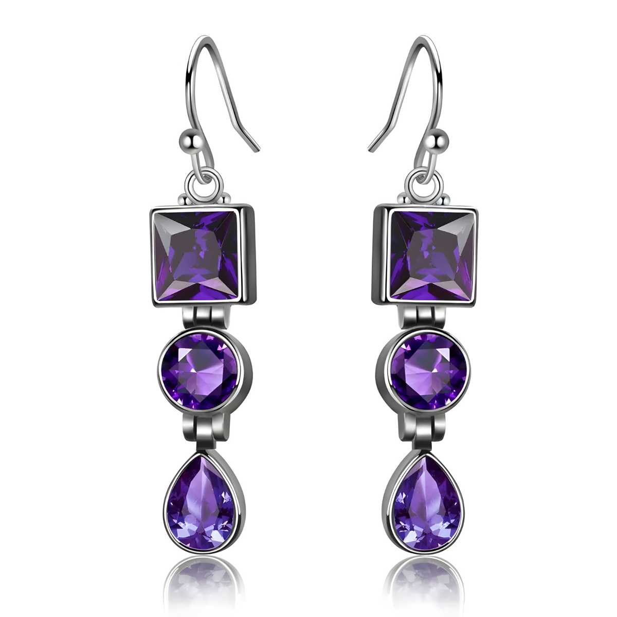 Boucles d’oreilles Améthyste - Prisme Violet