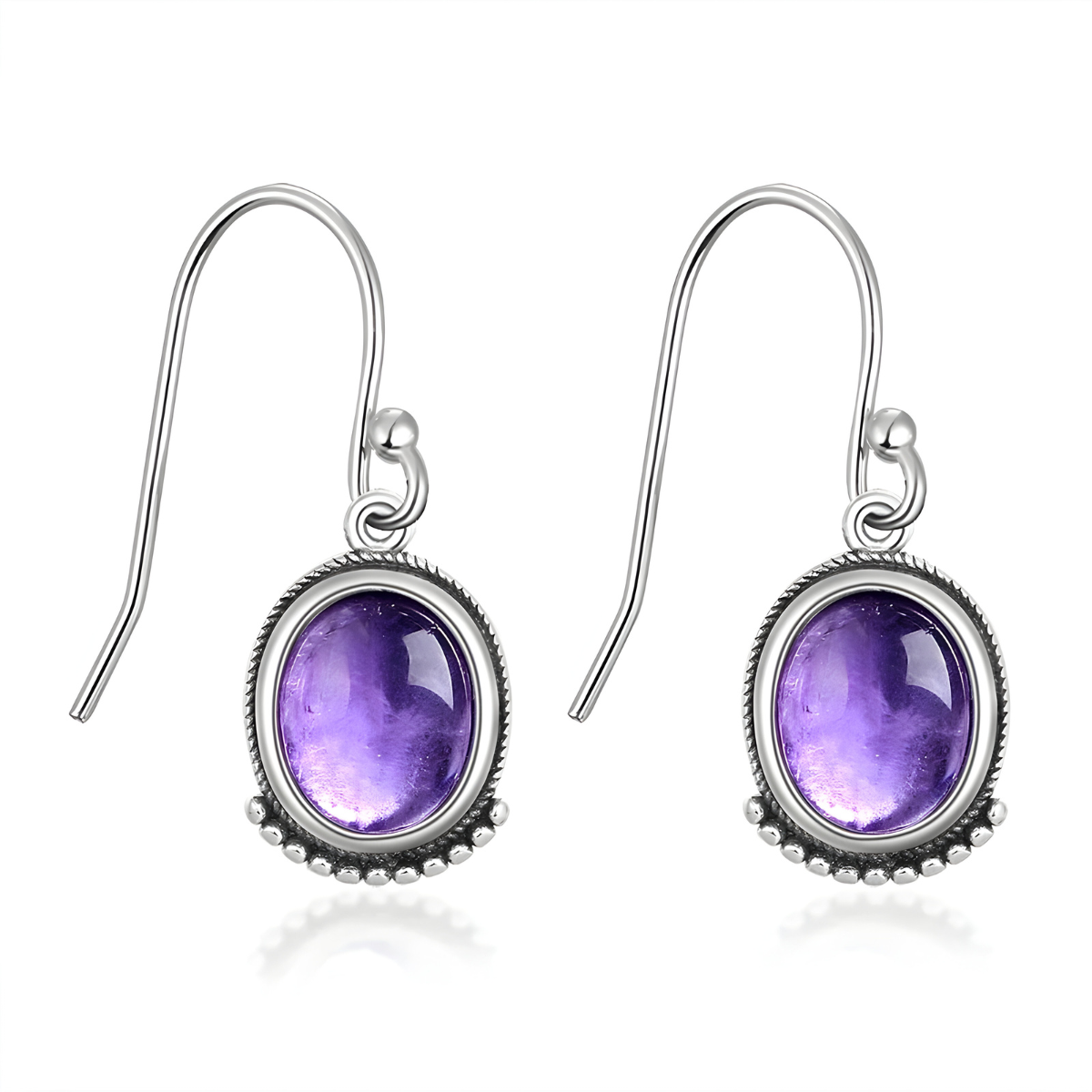 Boucles d’oreilles Améthyste - Voile Lilas