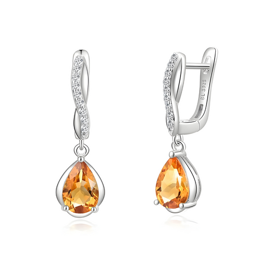 Boucles d'oreilles Citrine - Cristal de Soleil