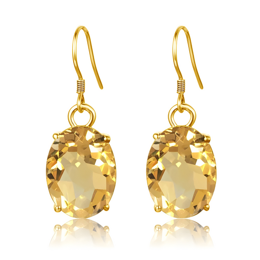 Boucles d'oreilles Citrine - Douceur Dorée