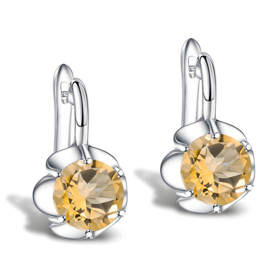 Boucles d'oreilles Citrine - Étoiles Citrines