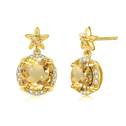 Boucles d'oreilles Citrine - Flamme de Citrine