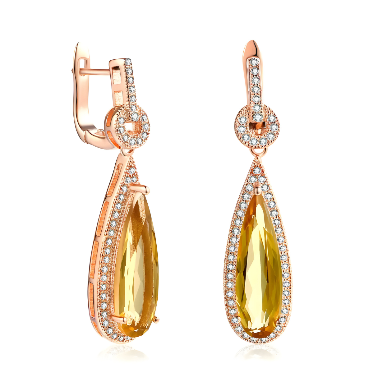 Boucles d'oreilles Citrine - Rêve Doré