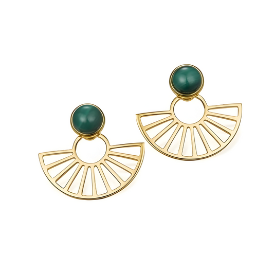 Boucles d'oreilles Malachite - Cœur de Forêt