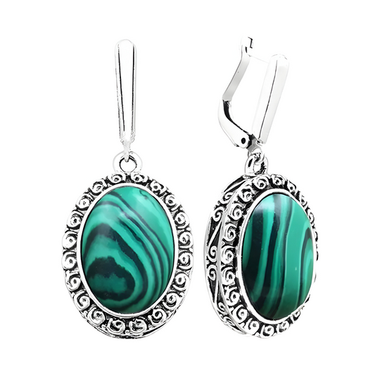 Boucles d'oreilles Malachite - Éclat Vert