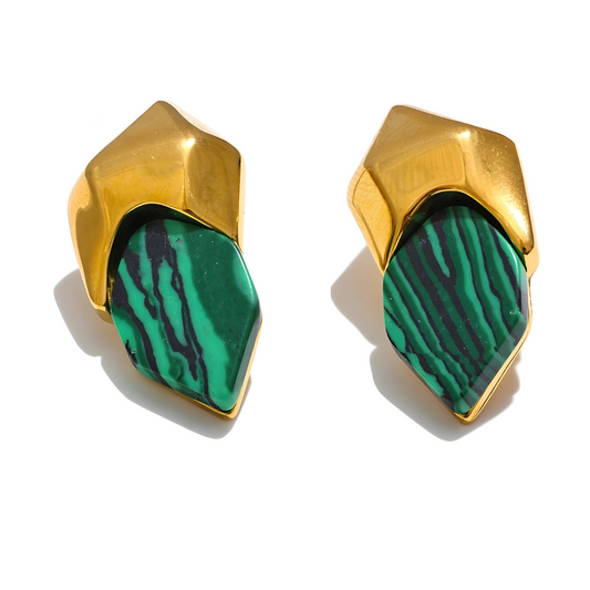 Boucles d'oreilles Malachite - Forêt Mystique