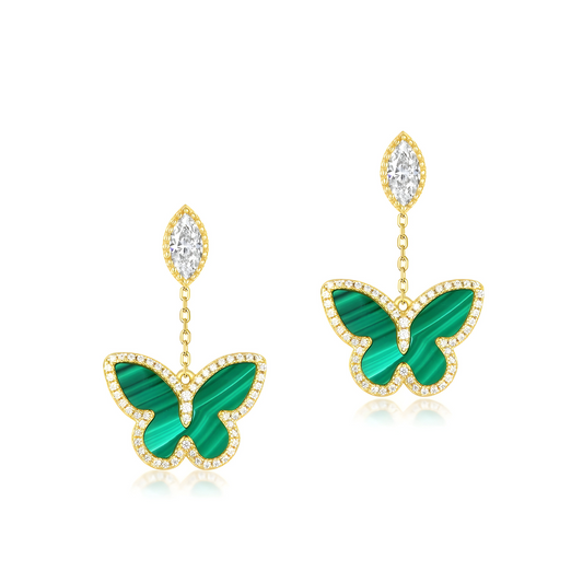 Boucles d'oreilles Malachite - Harmonie Verte