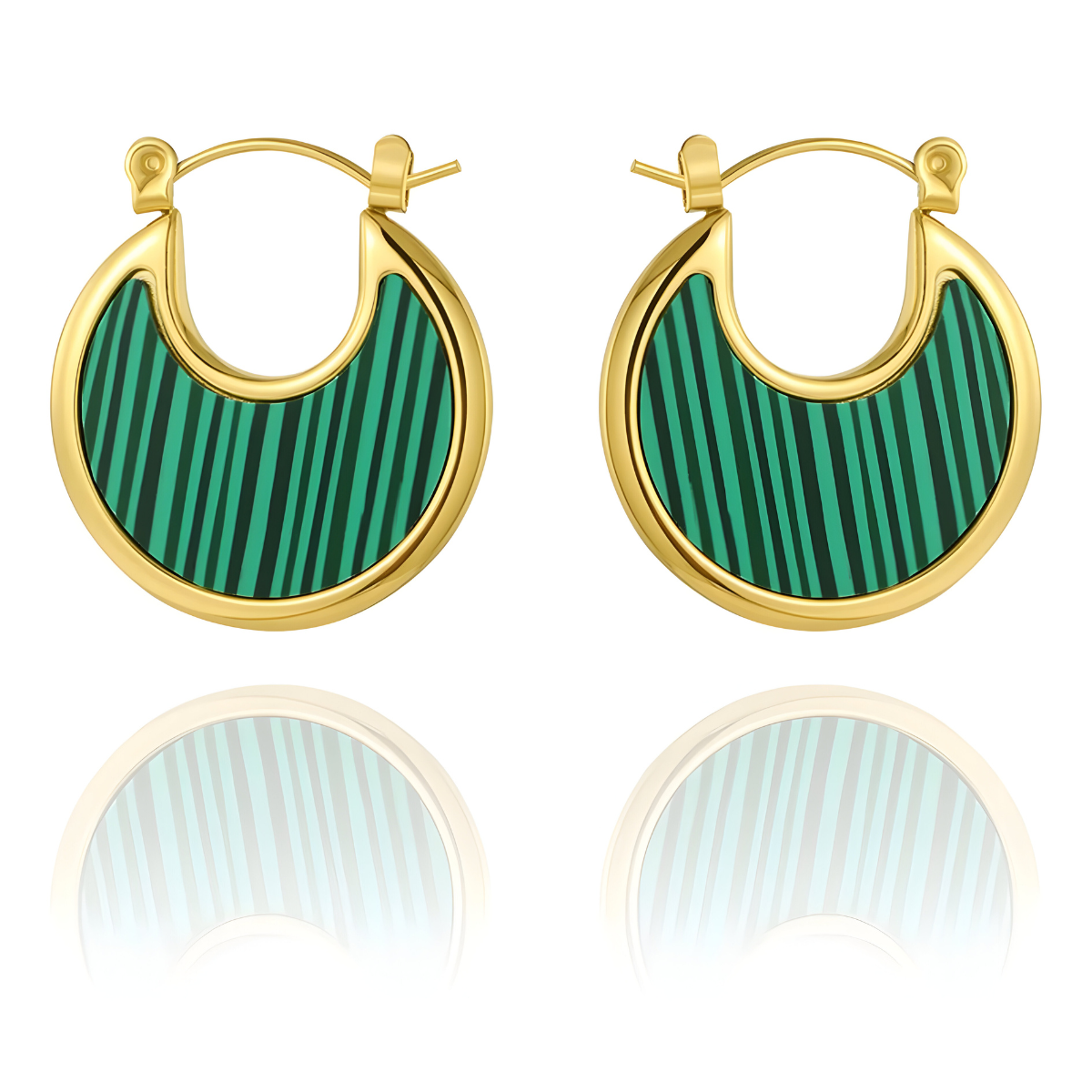 Boucles d'oreilles Malachite - Jardin Secret