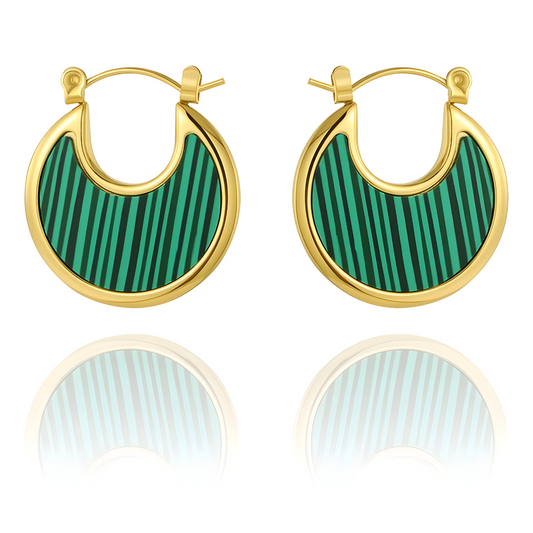 Boucles d'oreilles Malachite - Jardin Secret