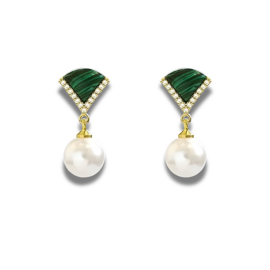 Boucles d'oreilles Malachite - Pierre Sauvage