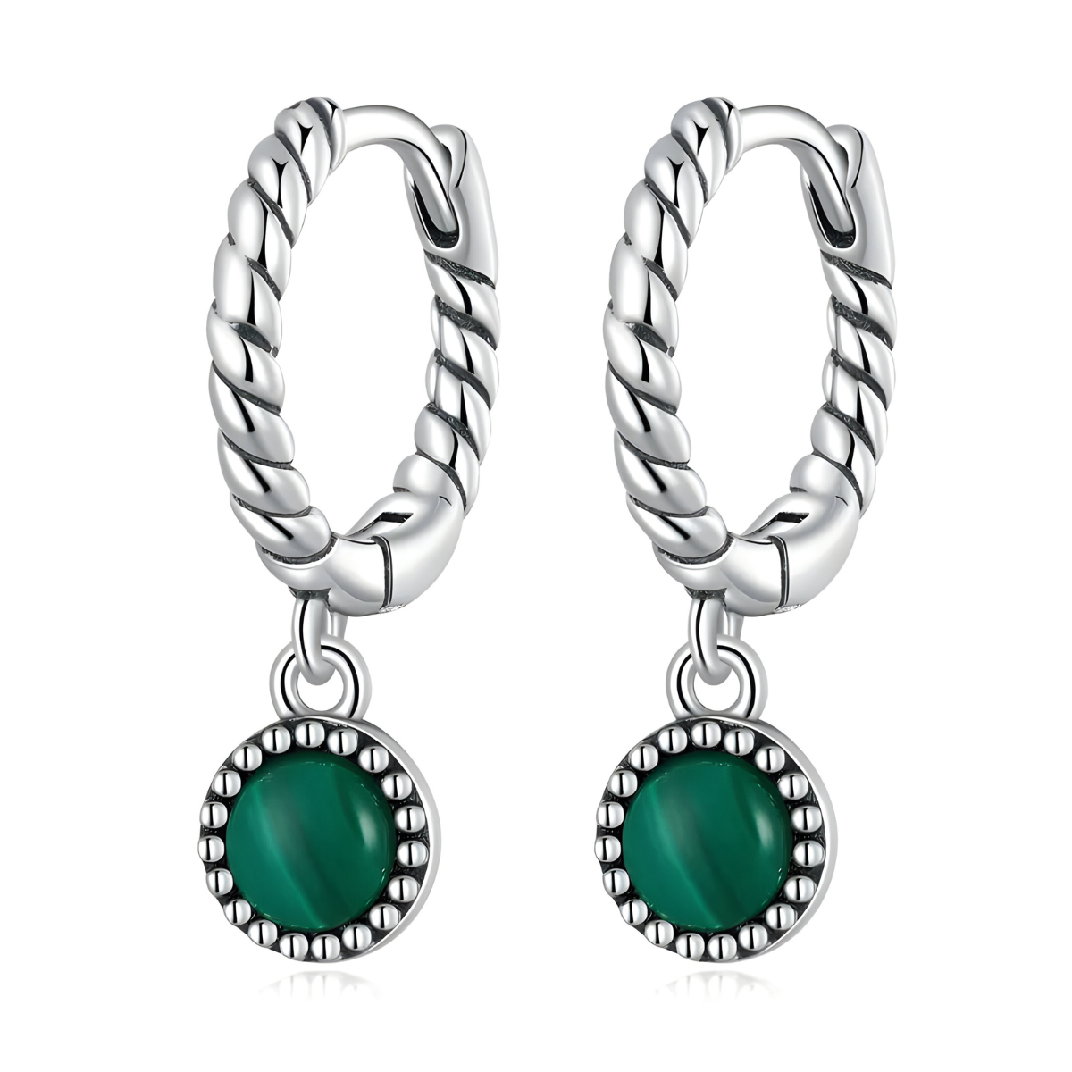 Boucles d'oreilles Malachite - Pierre de Vie