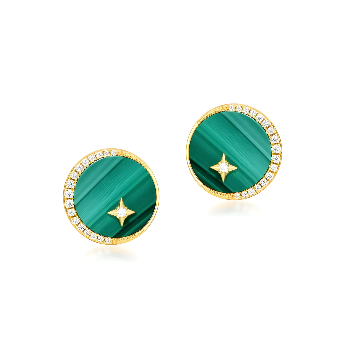 Boucles d'oreilles Malachite - Trésor Forestier