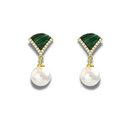 Boucles d'oreilles Malachite - Vert Envoûtant