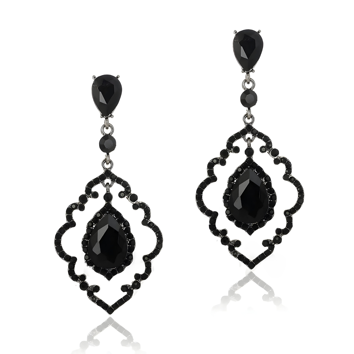 Boucles d'oreilles Obsidienne - Éclipse Noire