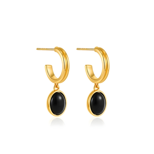 Boucles d'oreilles Obsidienne - Noir Profond