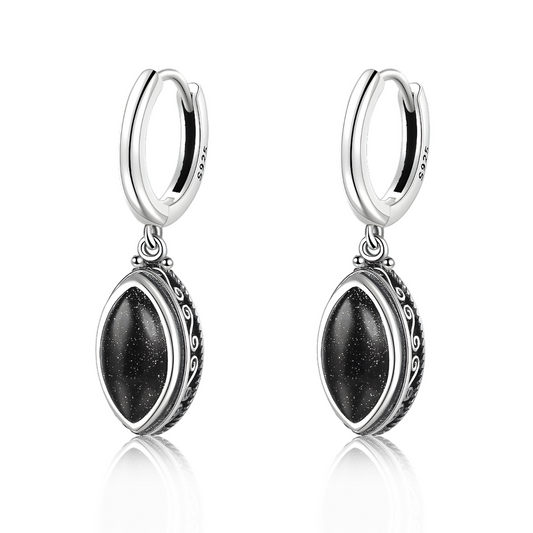 Boucles d'oreilles Obsidienne - Ombre Élégante