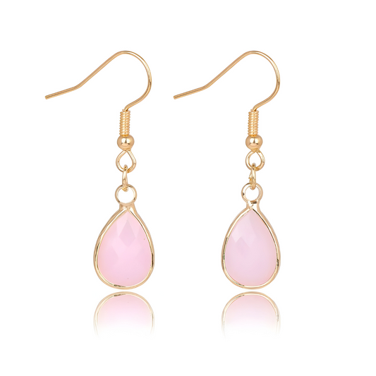 Boucles d'oreilles Quartz Rose - Clarté Pure