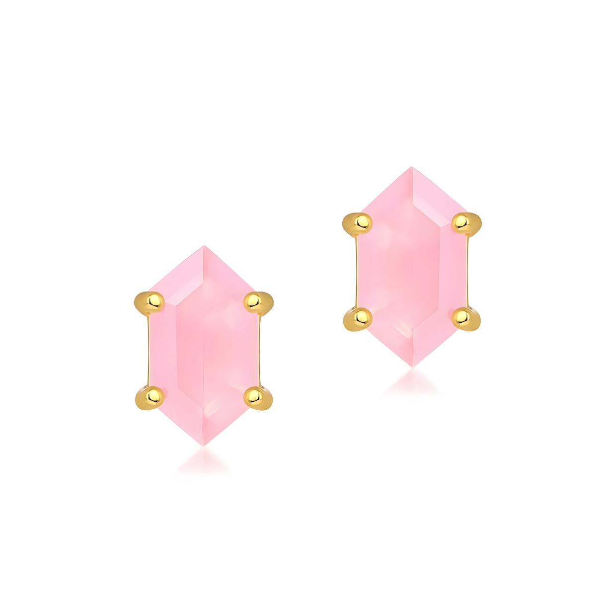 Boucles d'oreilles Quartz Rose - Gouttes Étincelantes