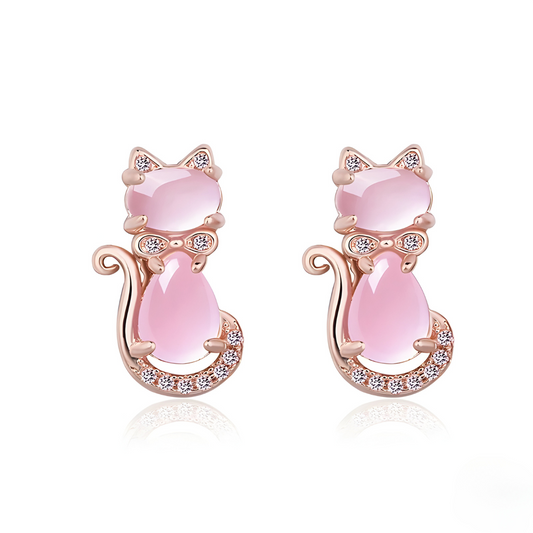 Boucles d'oreilles Quartz Rose - Larmes de Lumière