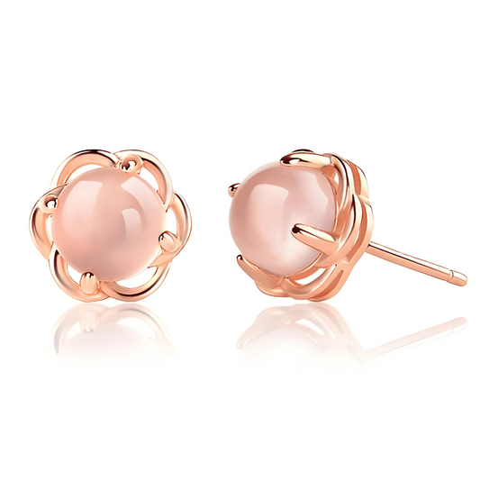 Boucles d'oreilles Quartz Rose - Lueur Boréale